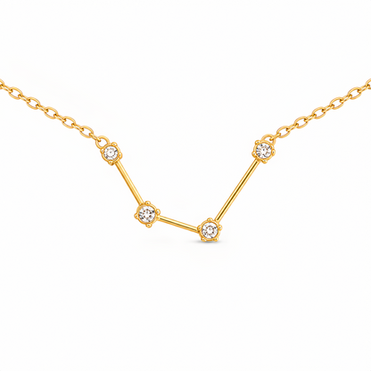 Zodiac Constellation Necklace Waterproof (Gold)