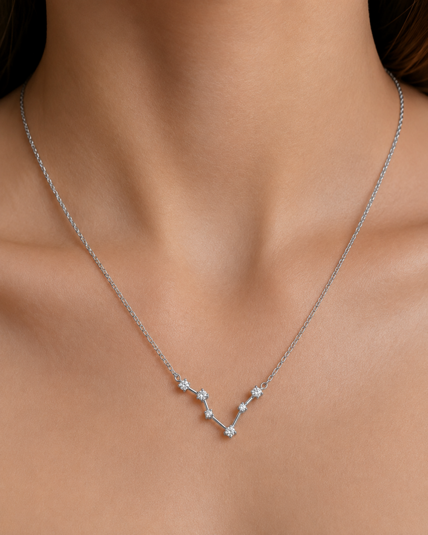 Zodiac Constellation Necklace Waterproof (Silver)