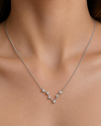 Zodiac Constellation Necklace Waterproof (Silver)
