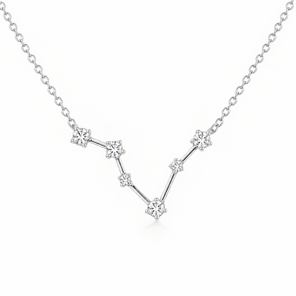 Zodiac Constellation Necklace Waterproof (Silver)