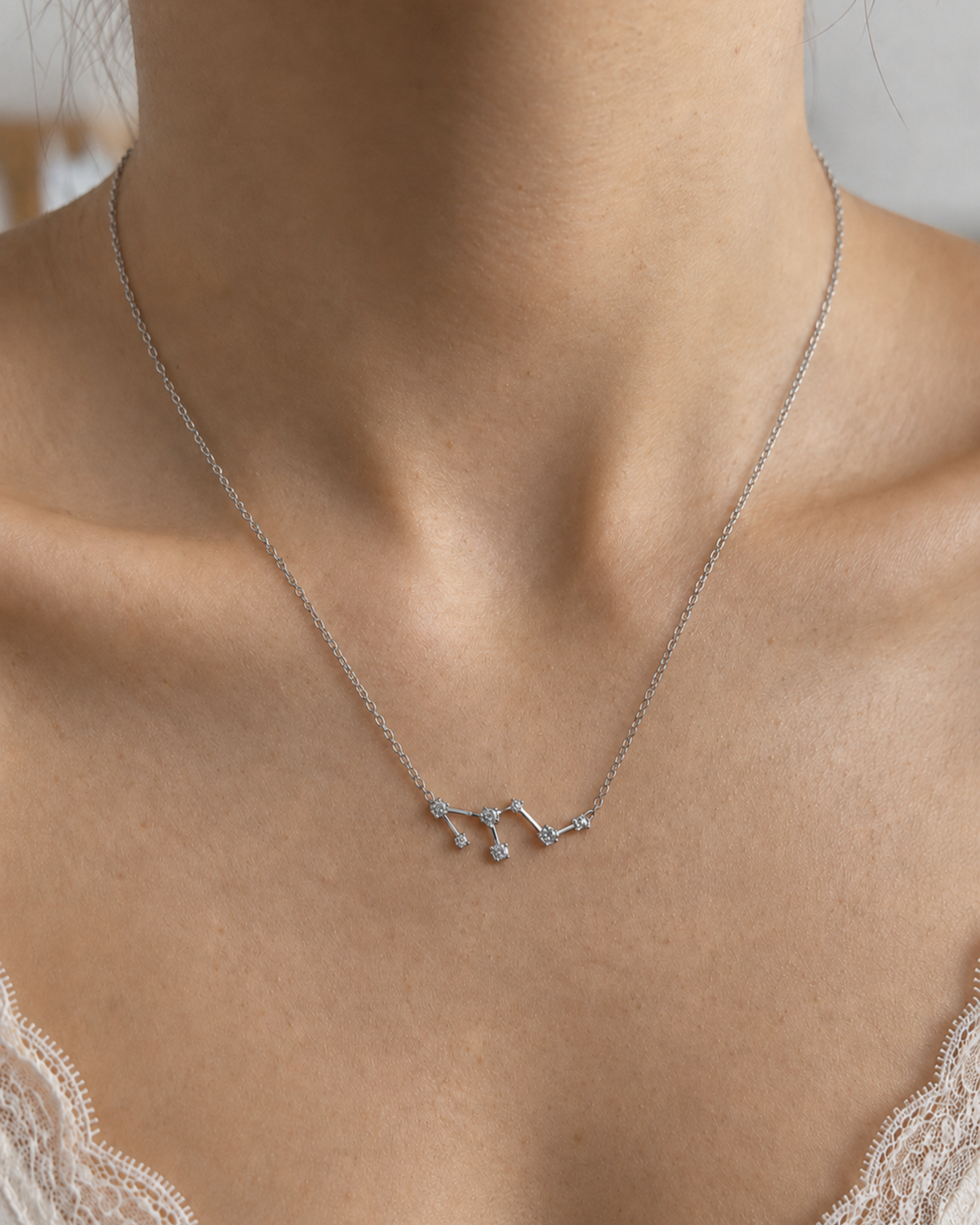 Zodiac Constellation Necklace Waterproof (Silver)