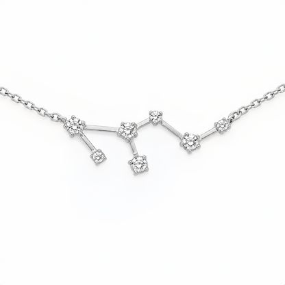 Zodiac Constellation Necklace Waterproof (Silver)