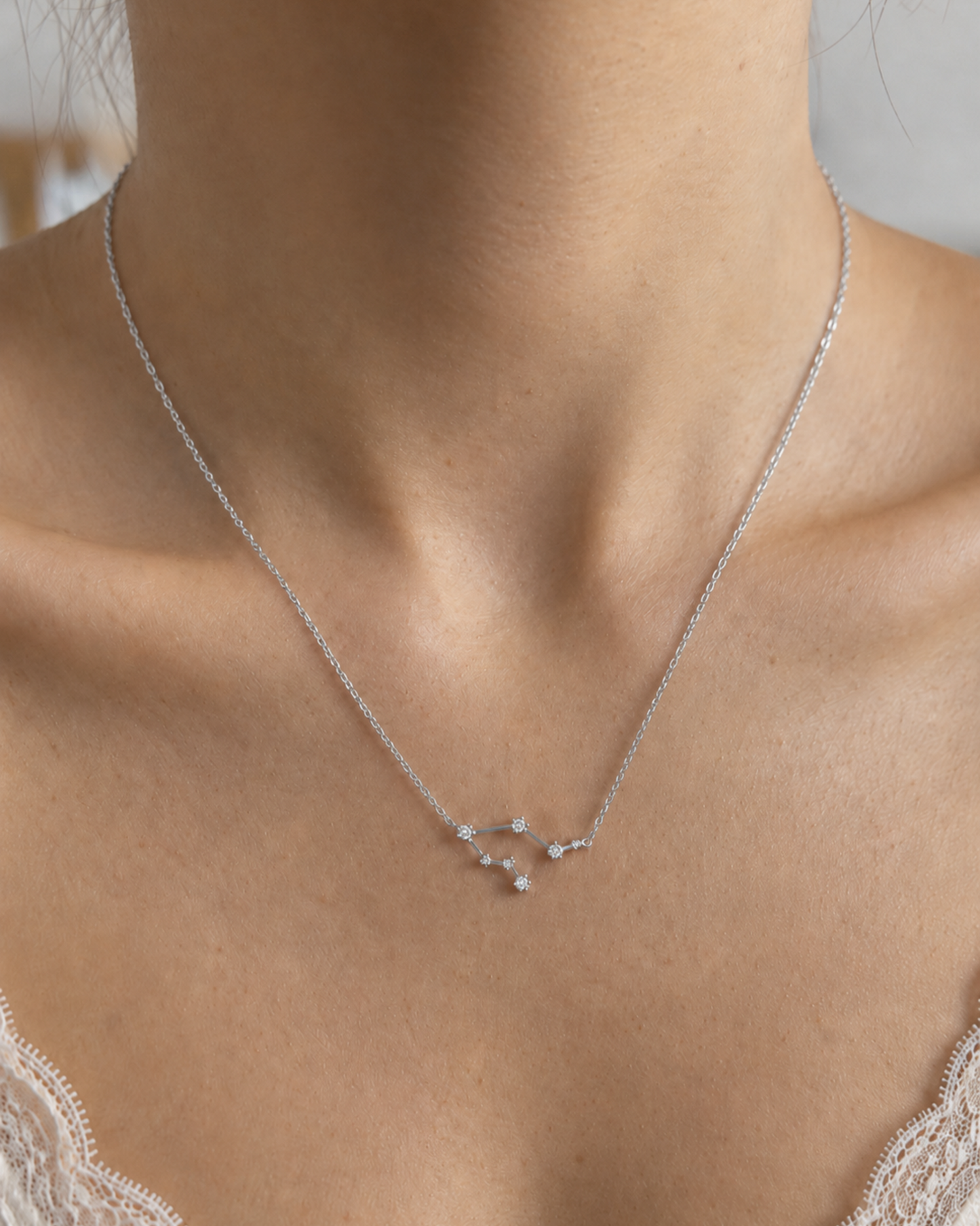 Zodiac Constellation Necklace Waterproof (Silver)
