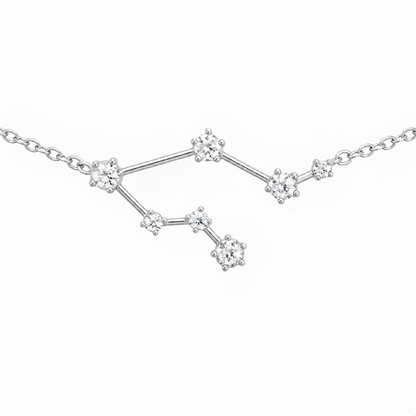 Zodiac Constellation Necklace Waterproof (Silver)