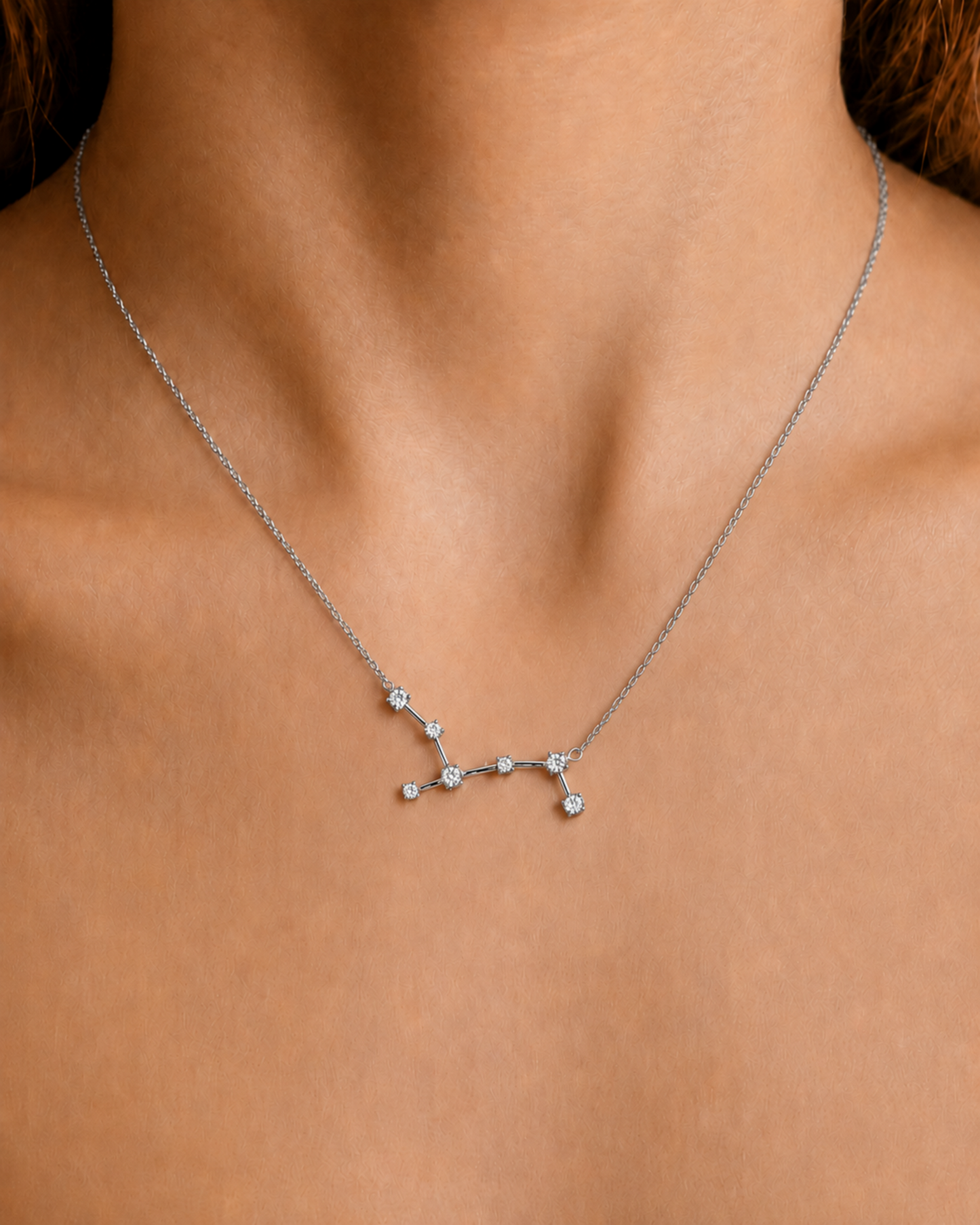 Zodiac Constellation Necklace Waterproof (Silver)