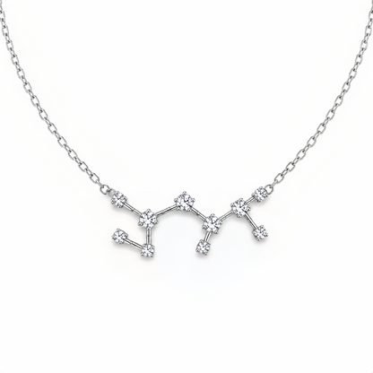 Zodiac Constellation Necklace Waterproof (Silver)
