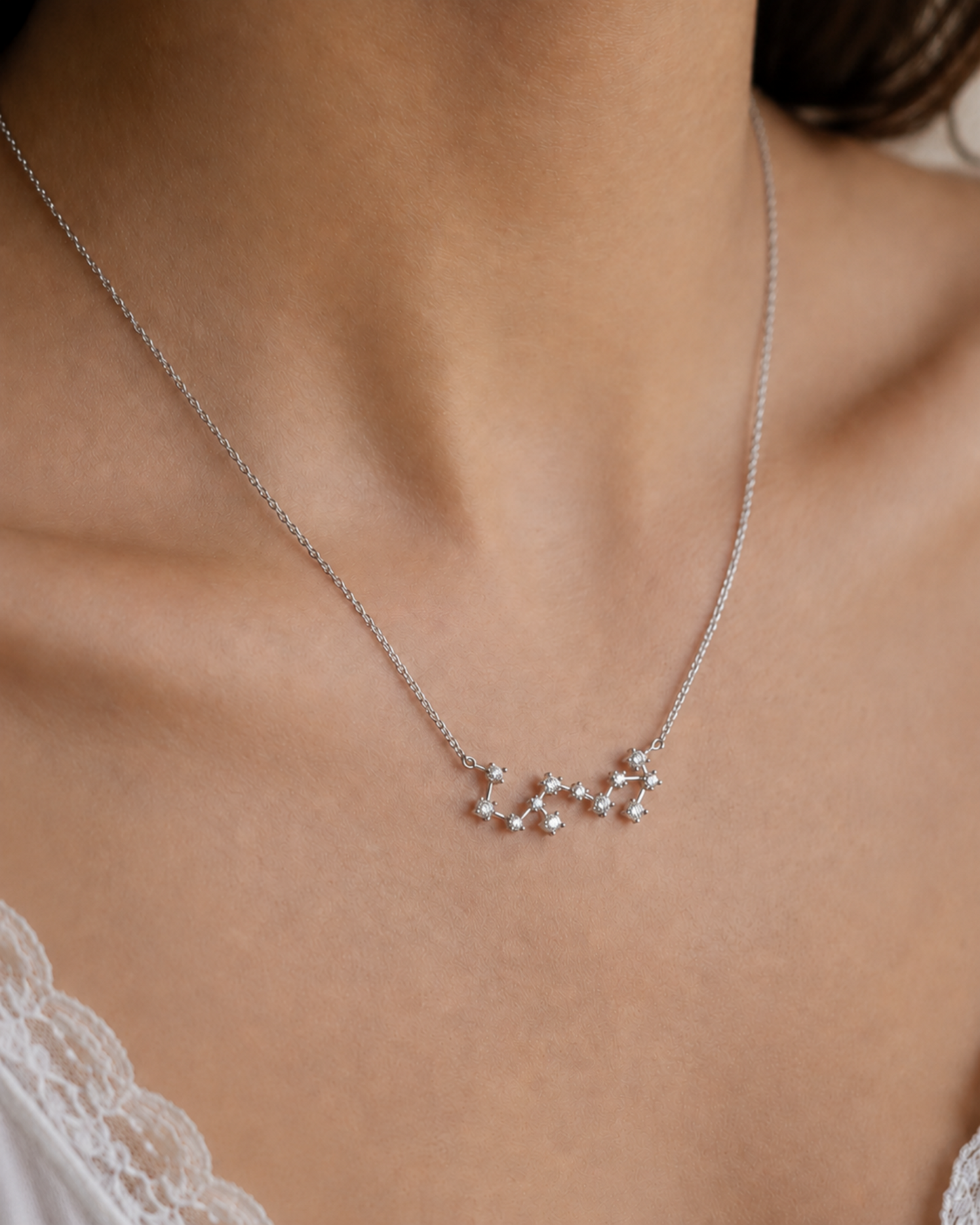 Zodiac Constellation Necklace Waterproof (Silver)