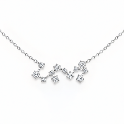 Zodiac Constellation Necklace Waterproof (Silver)