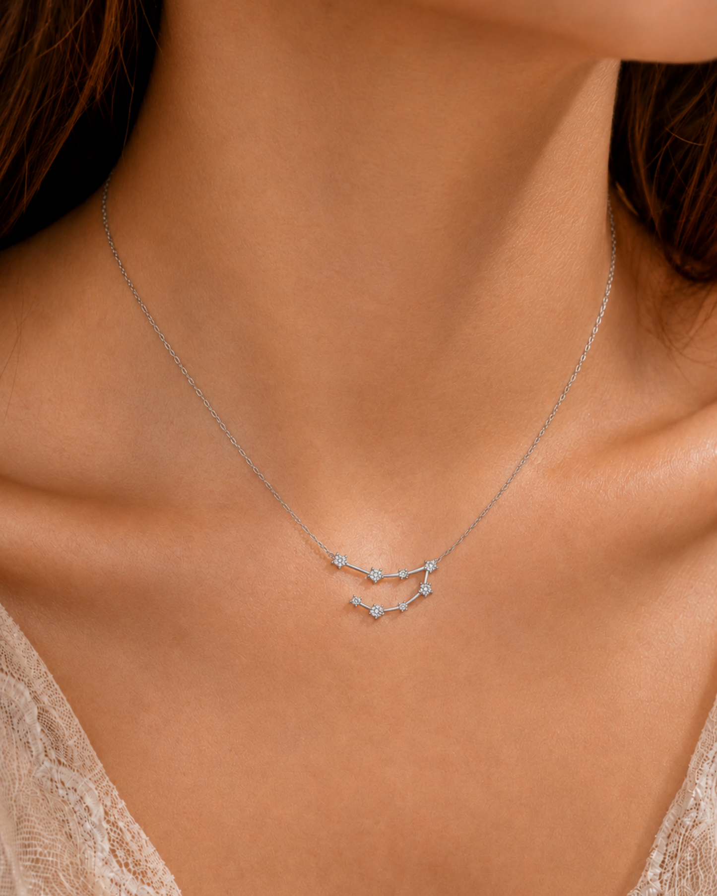 Zodiac Constellation Necklace Waterproof (Silver)
