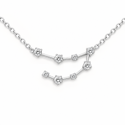 Zodiac Constellation Necklace Waterproof (Silver)
