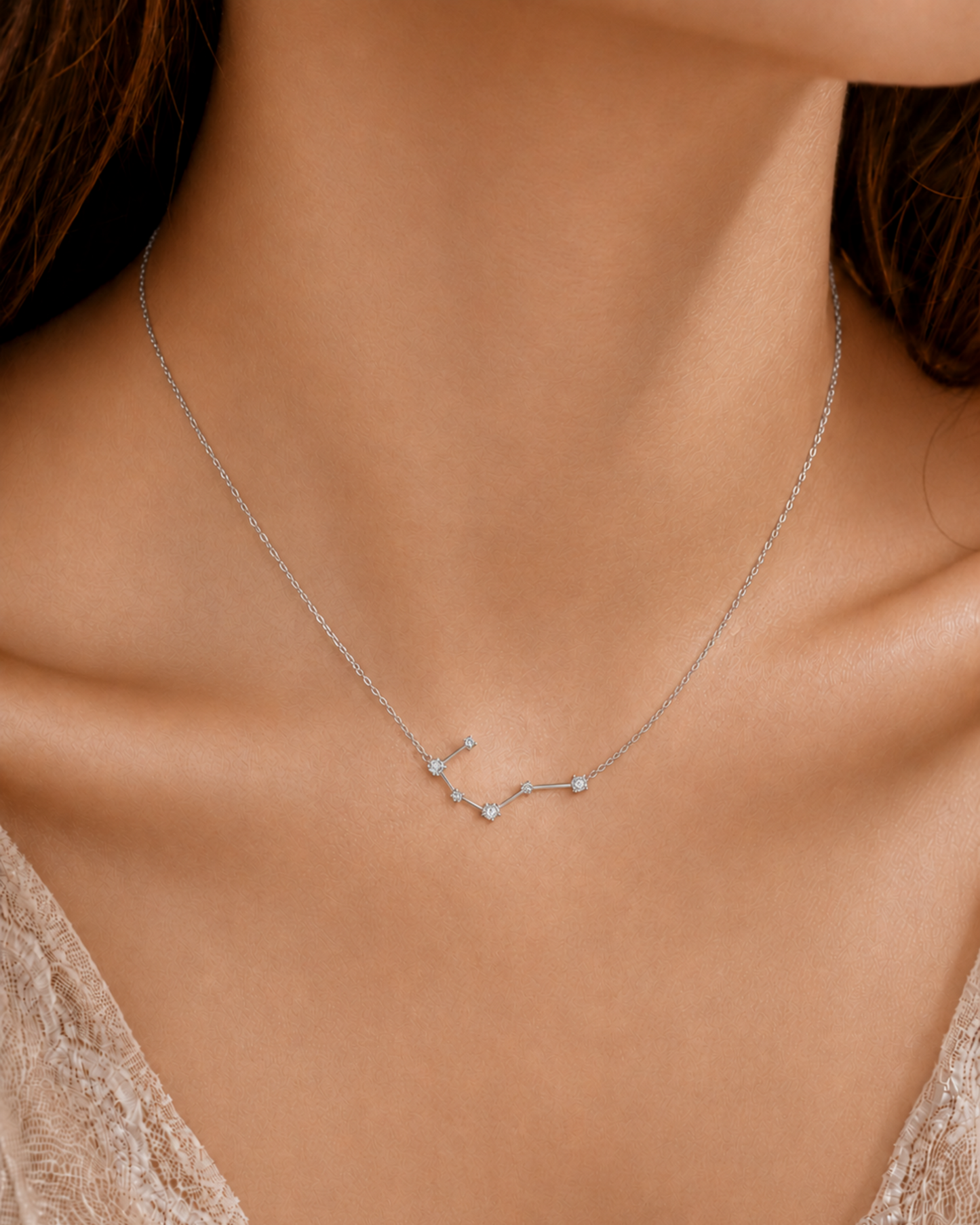Zodiac Constellation Necklace Waterproof (Silver)
