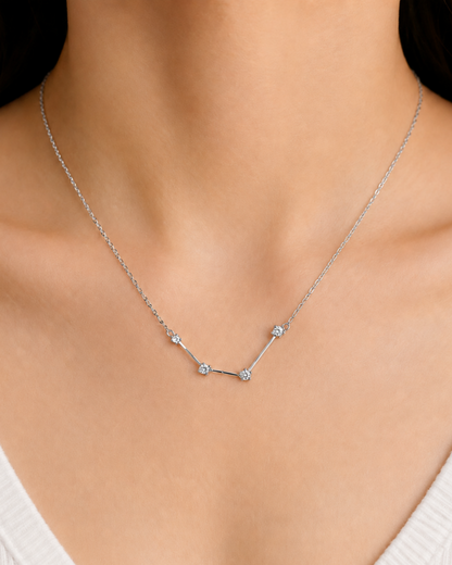 Zodiac Constellation Necklace Waterproof (Silver)