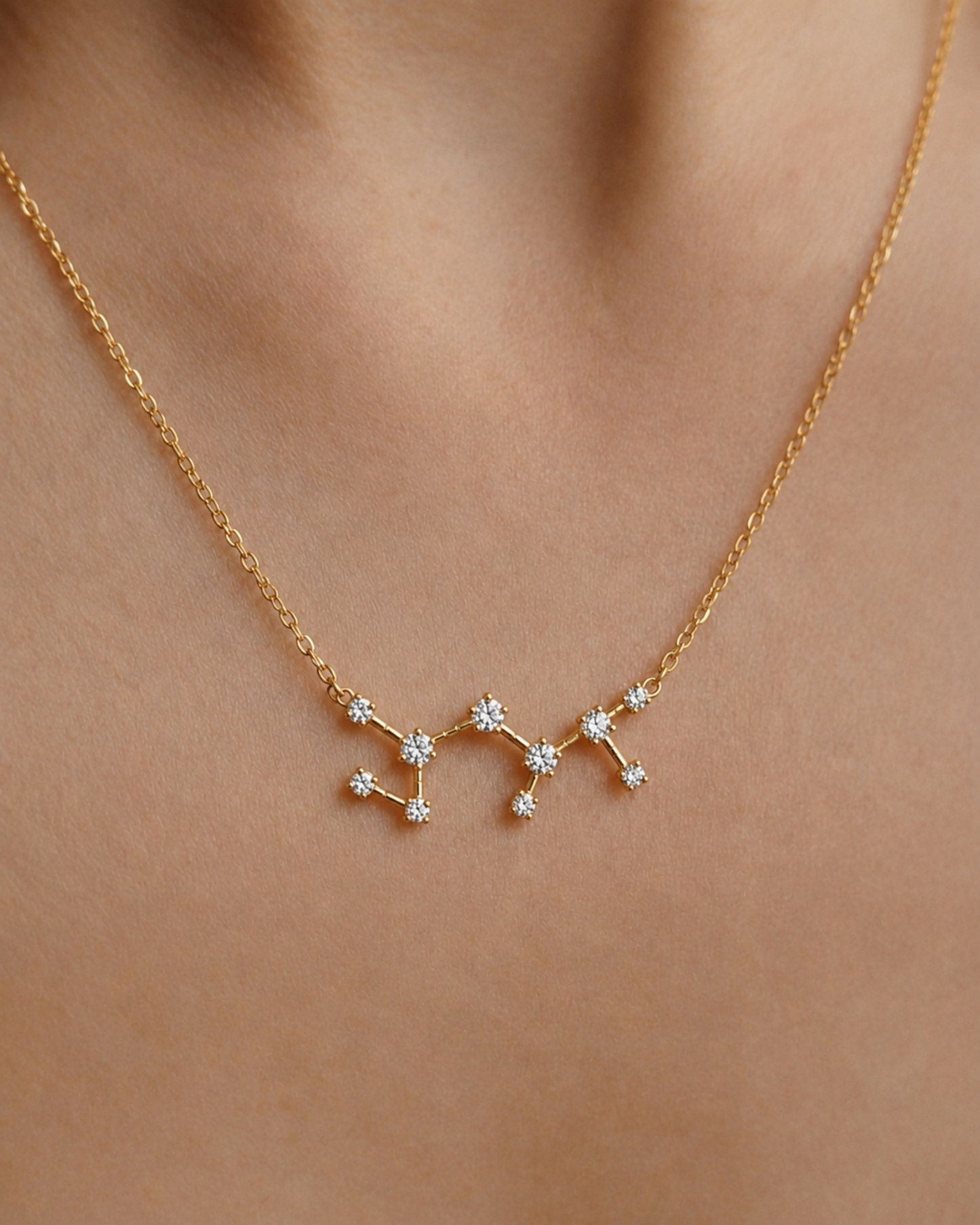 Zodiac Constellation Necklace Waterproof (Gold)