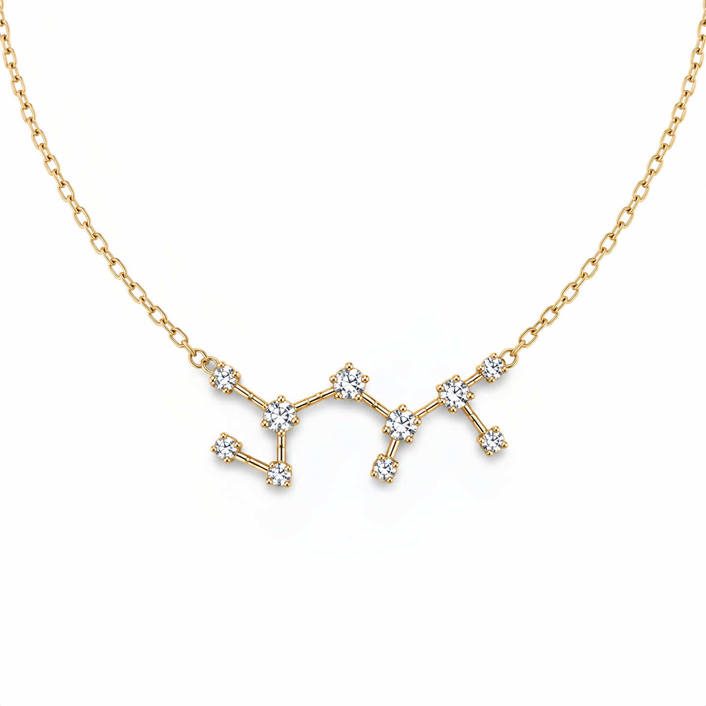 Zodiac Constellation Necklace Waterproof (Gold)