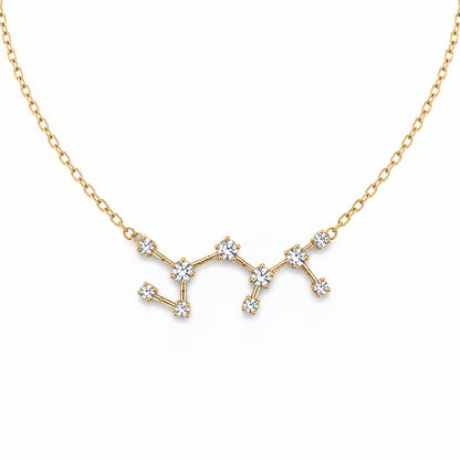 Zodiac Constellation Necklace Waterproof (Gold)