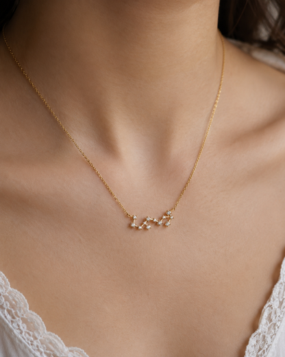 Zodiac Constellation Necklace Waterproof (Gold)
