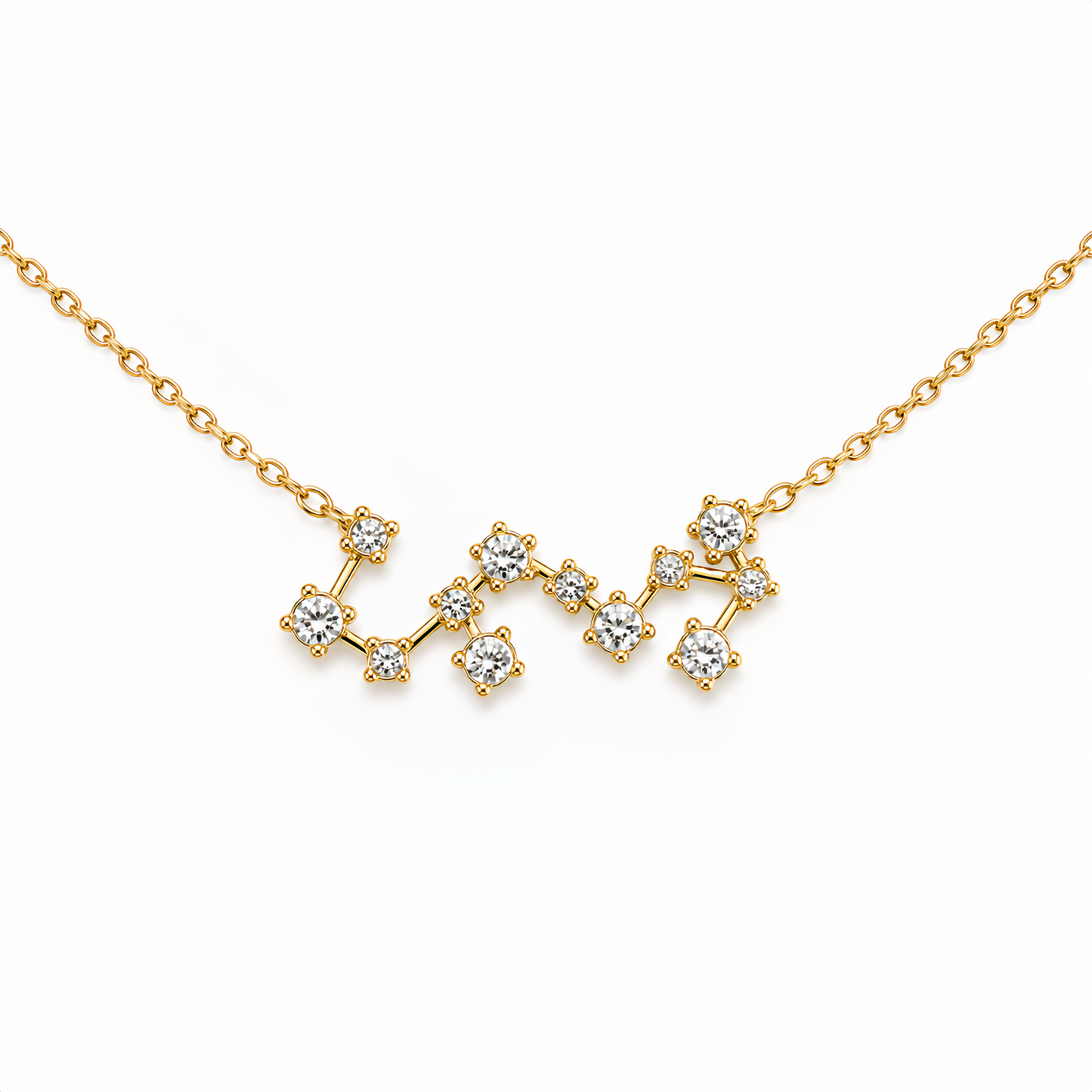 Zodiac Constellation Necklace Waterproof (Gold)