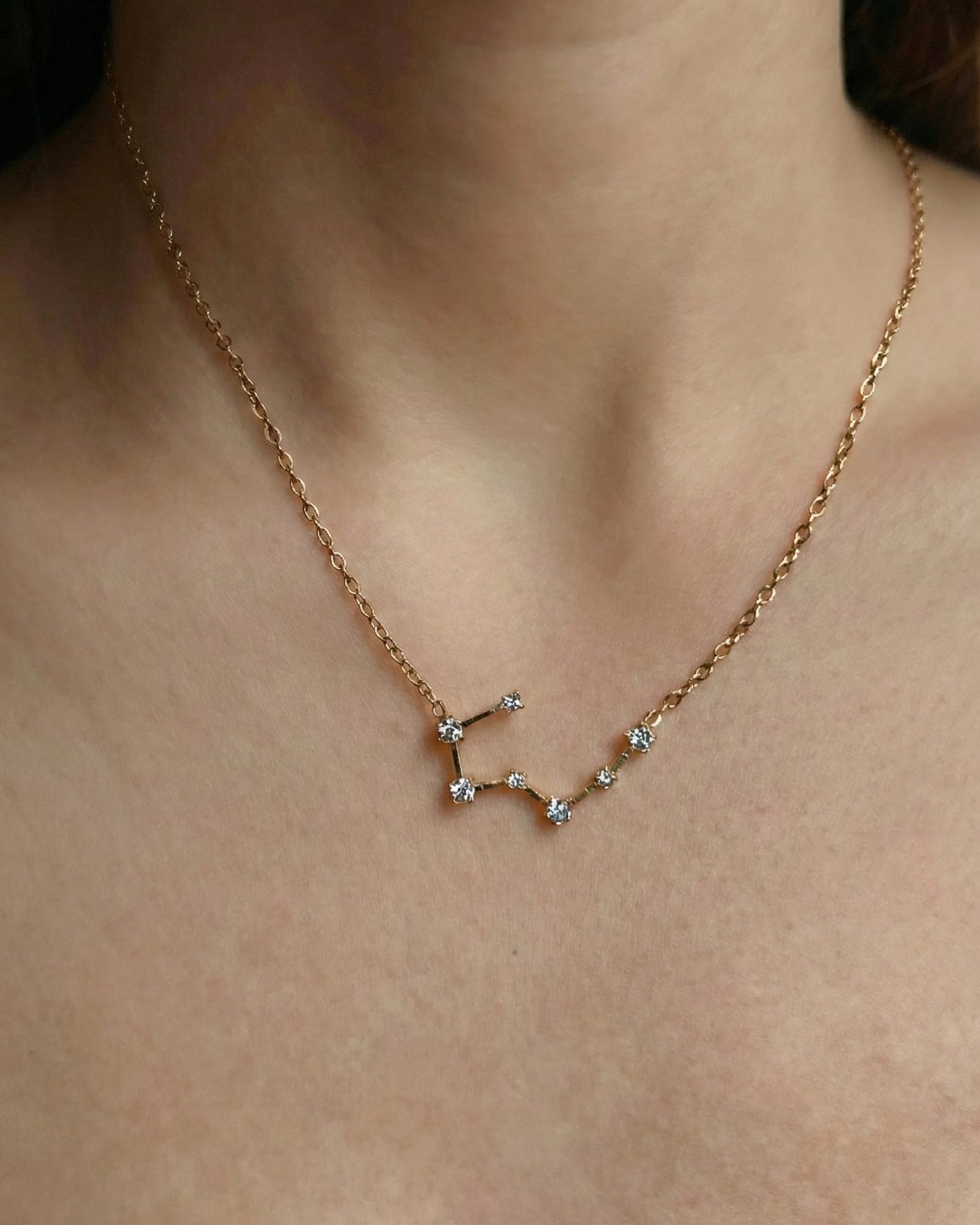 Zodiac Constellation Necklace Waterproof (Gold)