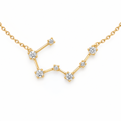Zodiac Constellation Necklace Waterproof (Gold)