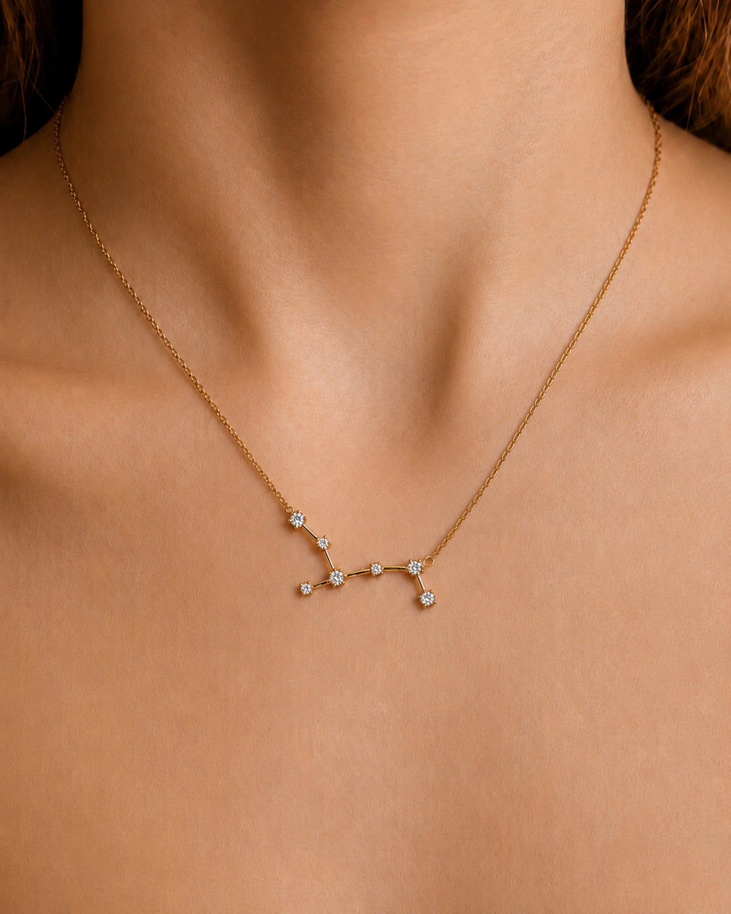 Zodiac Constellation Necklace Waterproof (Gold)