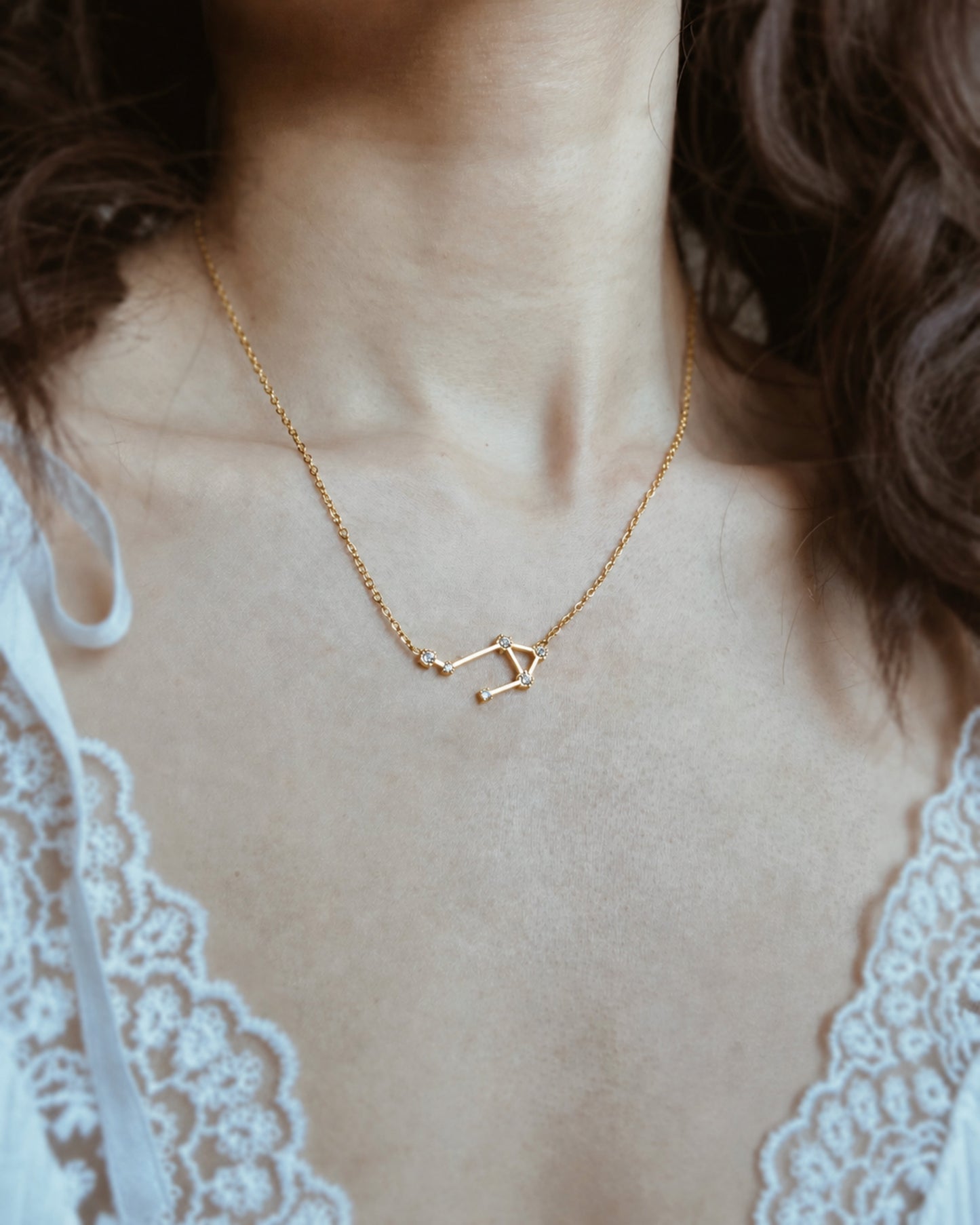 Zodiac Constellation Necklace Waterproof (Gold)