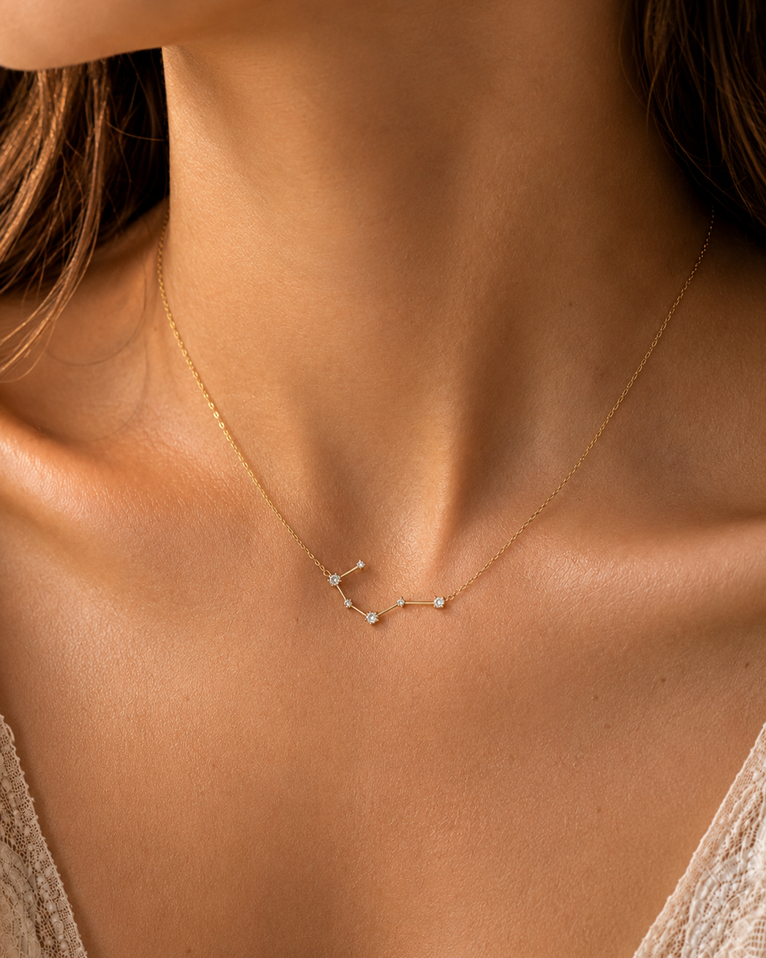 Zodiac Constellation Necklace Waterproof (Gold)