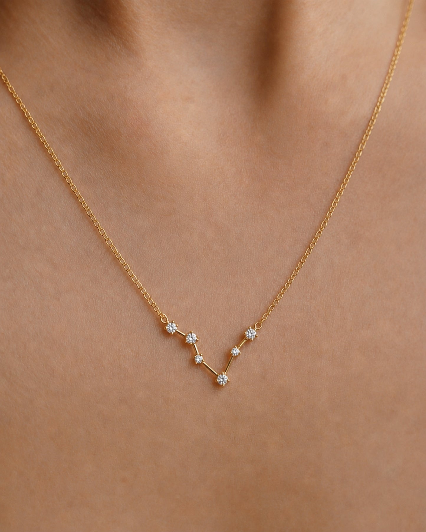Zodiac Constellation Necklace Waterproof (Gold)