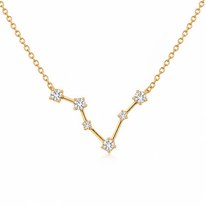 Zodiac Constellation Necklace Waterproof (Gold)