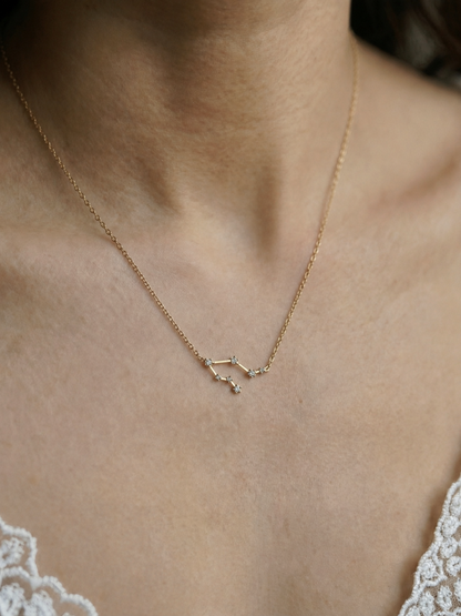 Zodiac Constellation Necklace Waterproof (Gold)