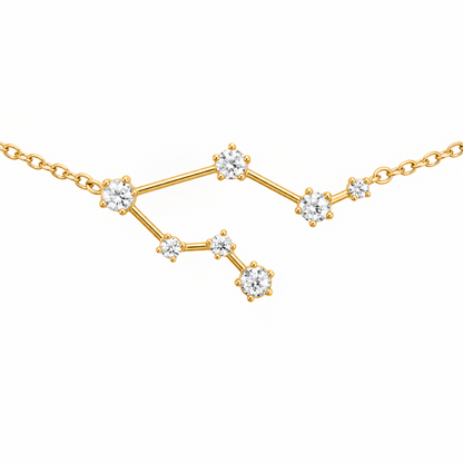 Zodiac Constellation Necklace Waterproof (Gold)