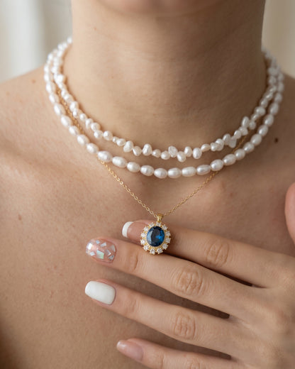 Midnight Blue Halo Necklace