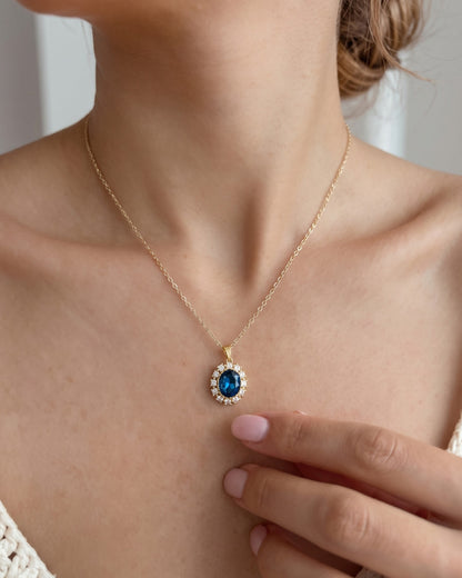 Midnight Blue Halo Necklace