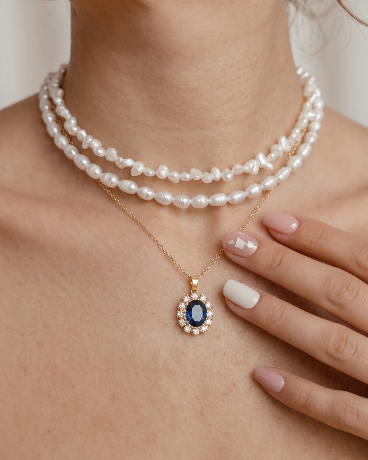 Midnight Blue Halo Necklace