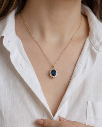 Midnight Blue Halo Necklace
