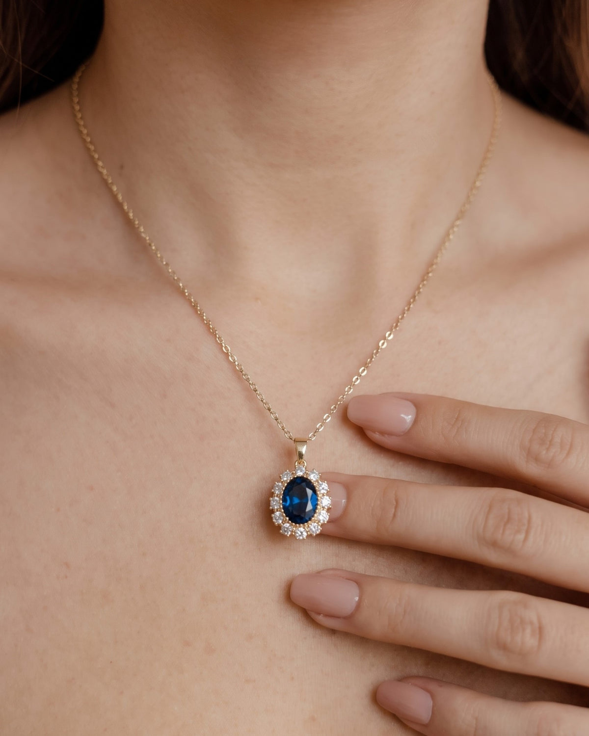 Midnight Blue Halo Necklace
