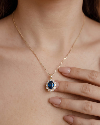Midnight Blue Halo Necklace