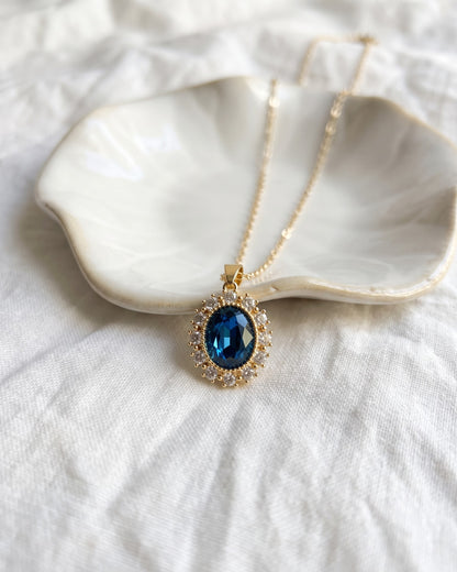 Midnight Blue Halo Necklace