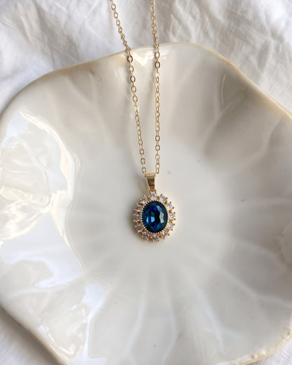 Midnight Blue Halo Necklace