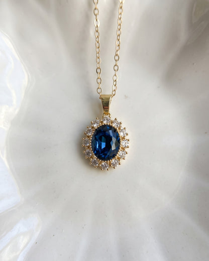 Midnight Blue Halo Necklace