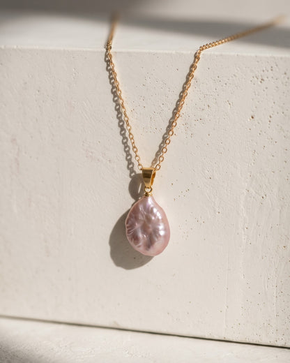 Blush Petal Baroque Pearl Necklace