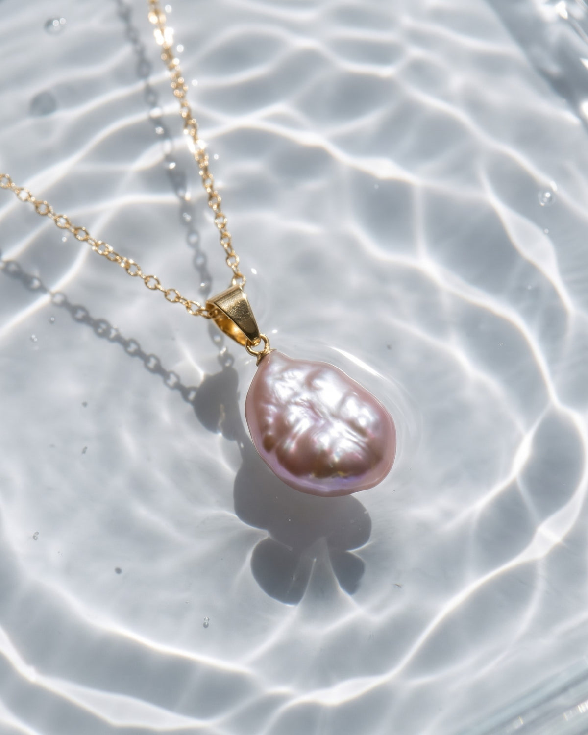 Blush Petal Baroque Pearl Necklace