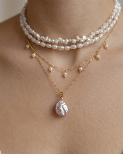 Blush Petal Baroque Pearl Necklace