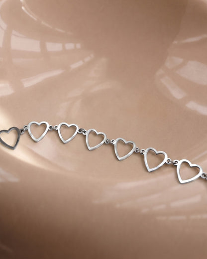 Open Heart Link Choker Necklace Waterproof