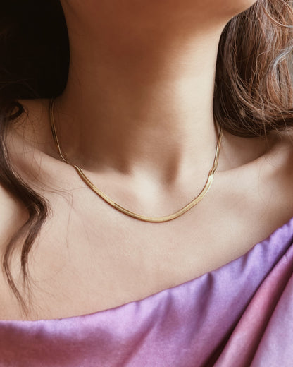 3mm Herringbone Chain Necklace Waterproof