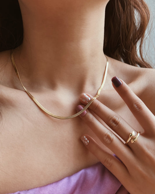 3mm Herringbone Chain Necklace Waterproof