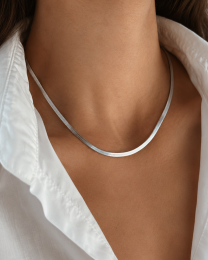 3mm Herringbone Chain Necklace Waterproof