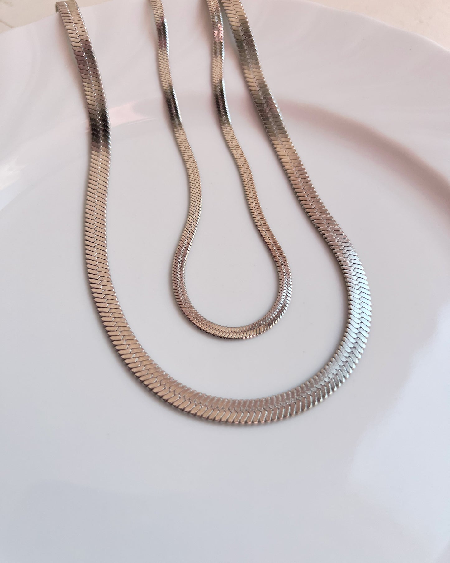 3mm Herringbone Chain Necklace Waterproof
