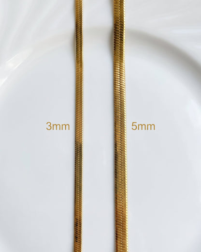 3mm Fischgrätketten-Halskette Wasserdicht