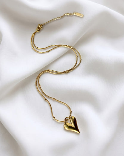 Puffy Heart Pendant Necklace Waterproof