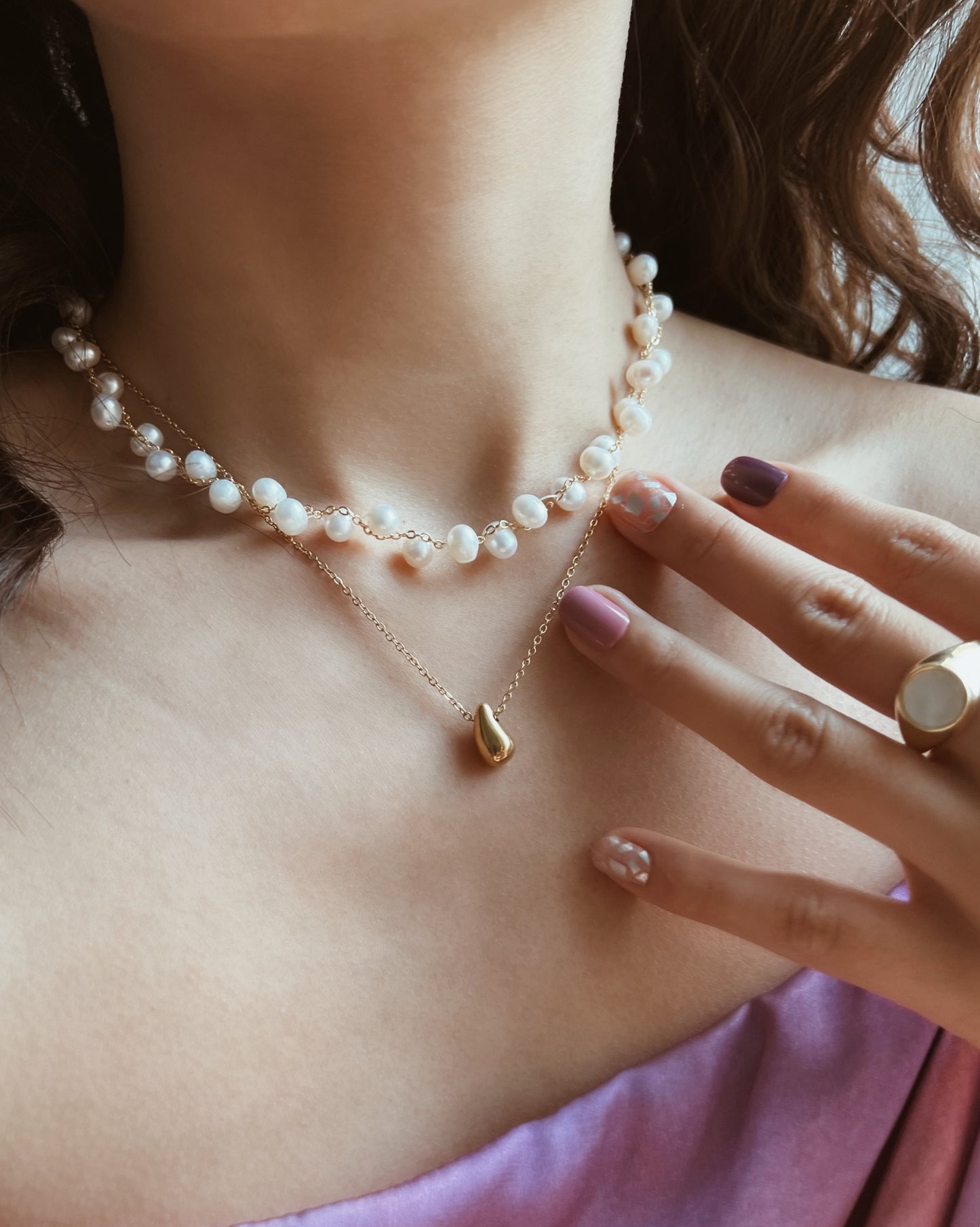 Minimal Teardrop Necklace Waterproof